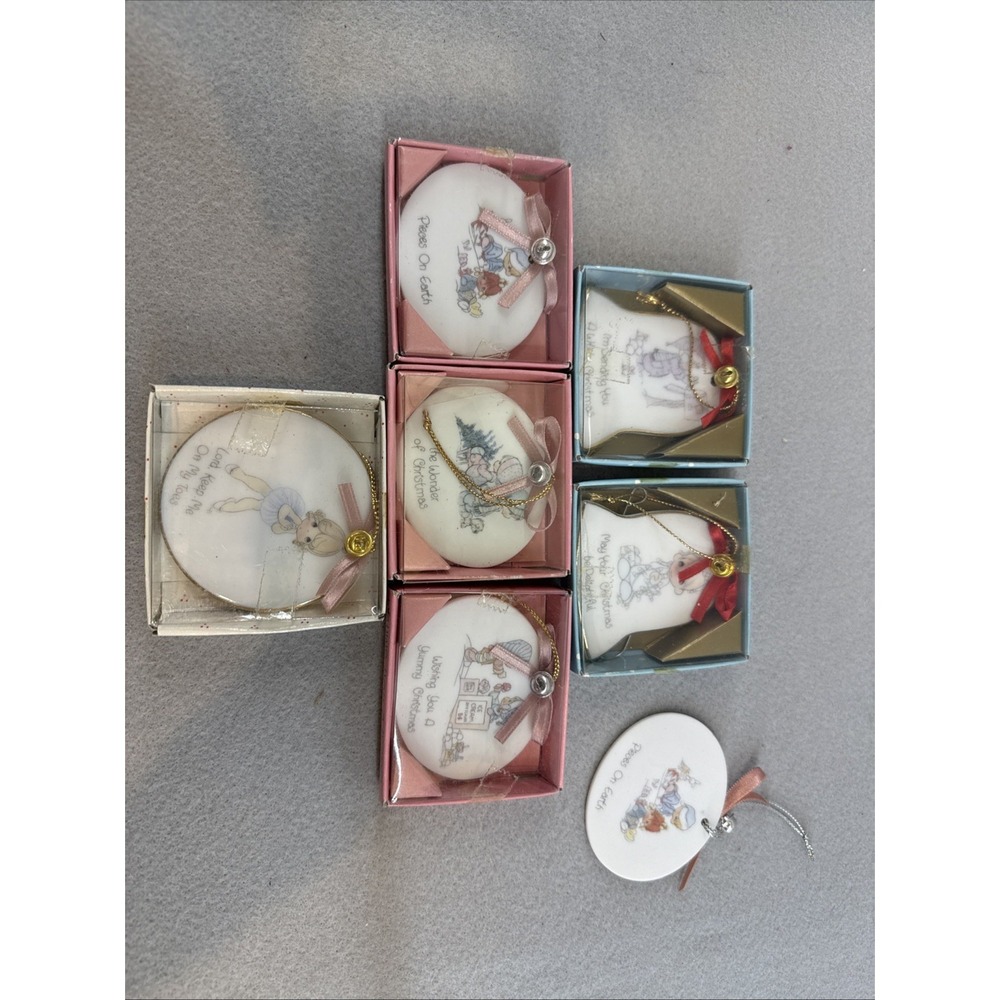 Precious Moments Christmas Ornament Lot of 6